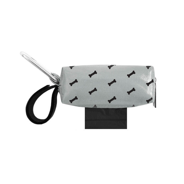 Doggie Walk Gray with Bones Duffel Poop Bag Holder