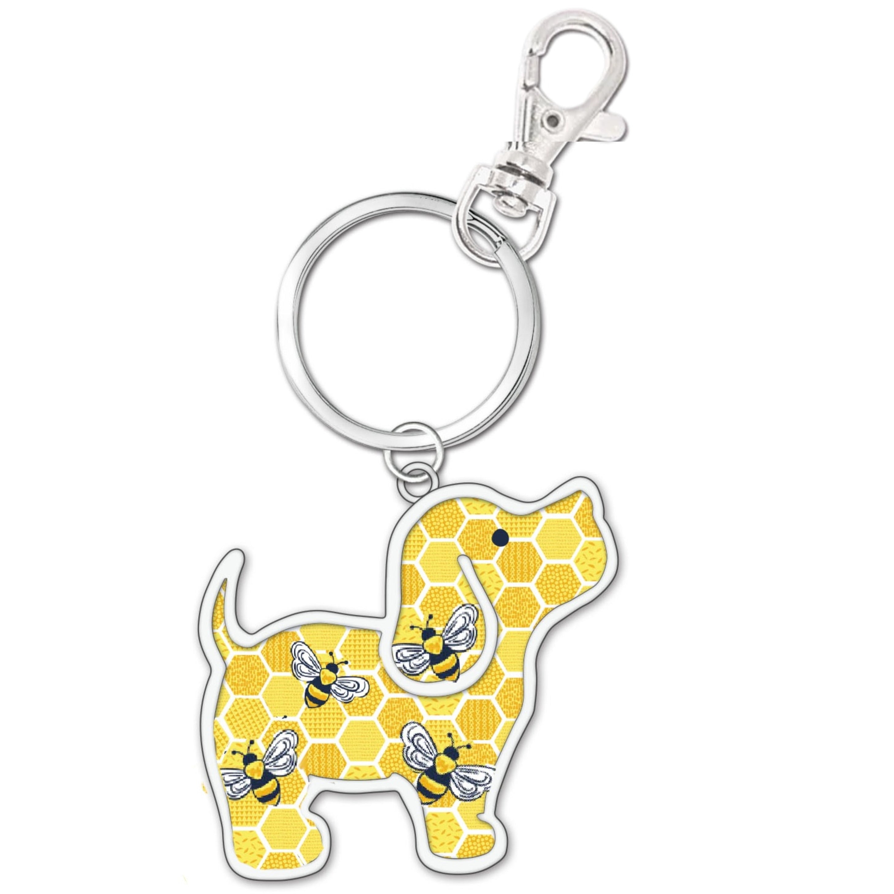 Honey Bee Pup Key Ring