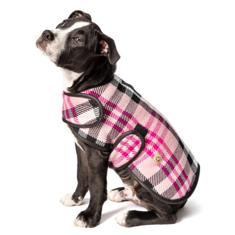 Pink Plaid Blanket Dog Coat