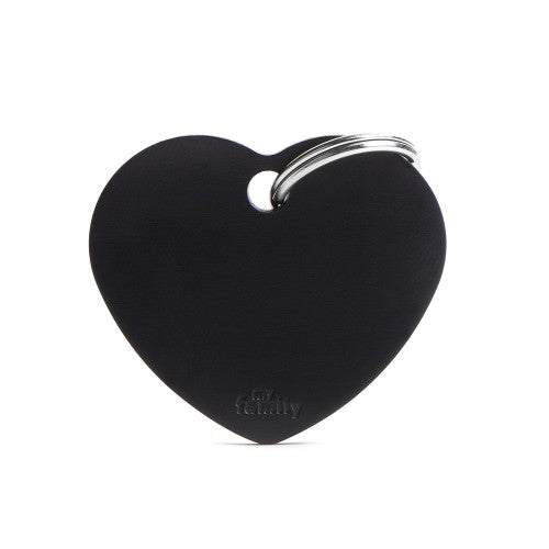 Large Black Heart Aluminum Tag