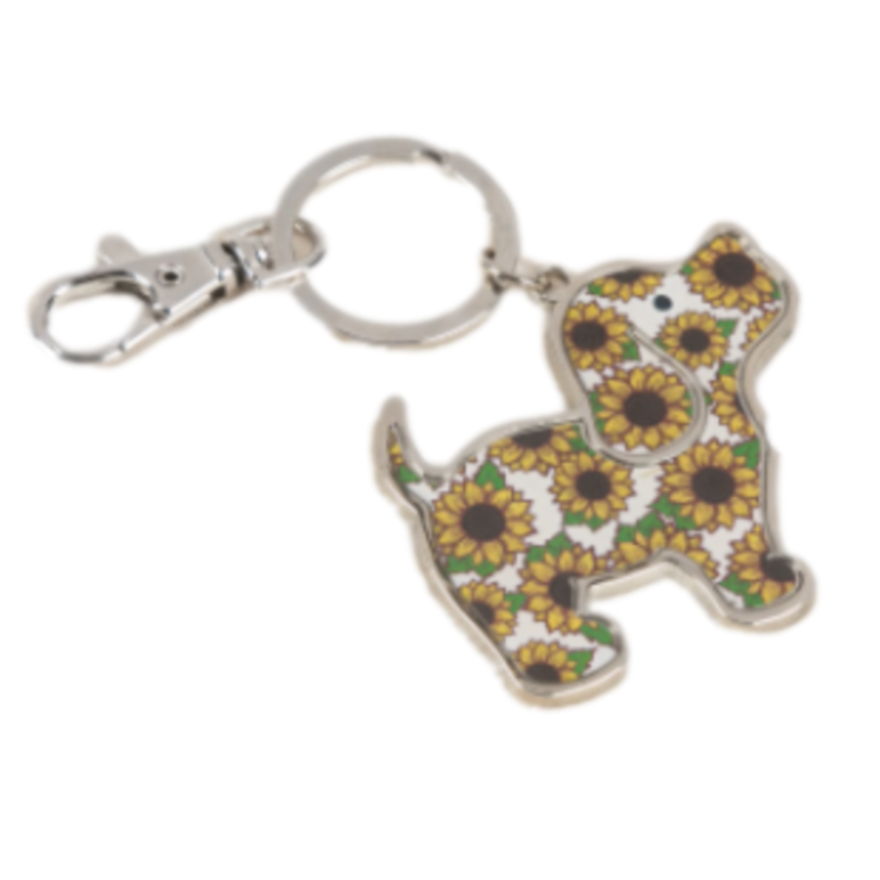 Sunflower Pup Key Ring