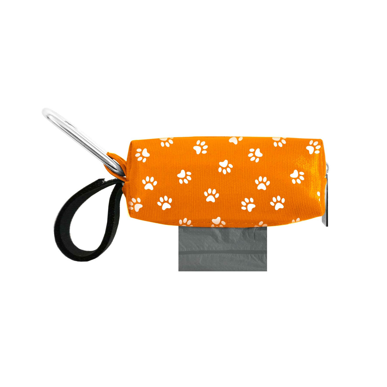 Doggie Walk Orange with White Paws Duffel Poop Bag Holder