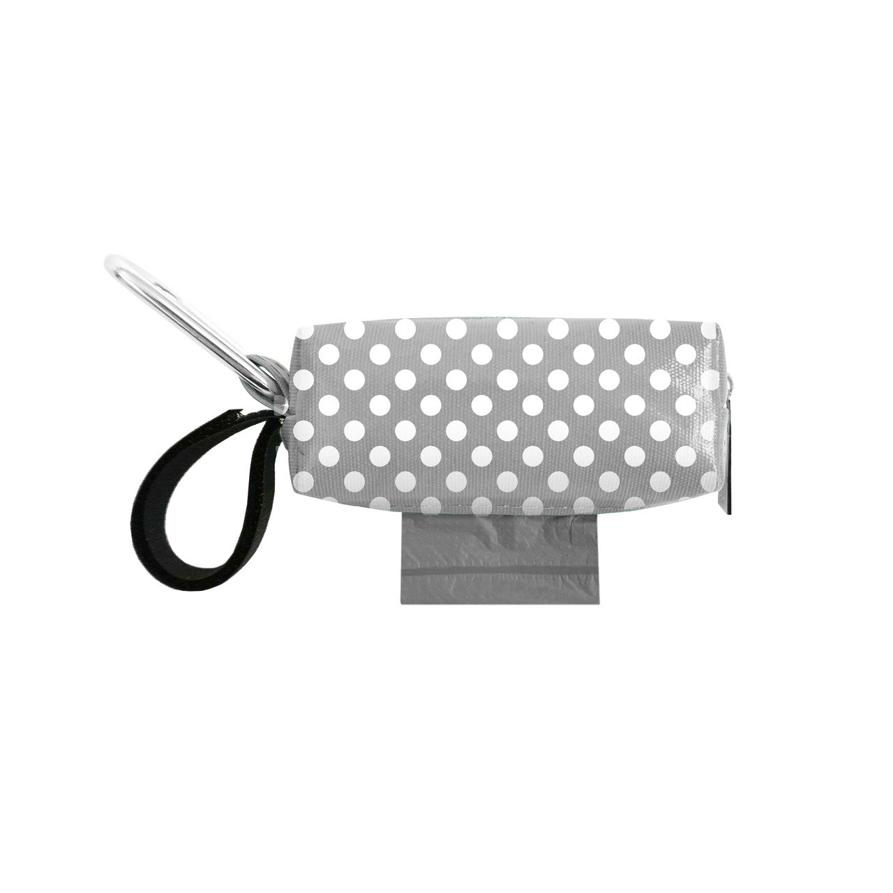 Doggie Walk Gray with White Dots Duffel Poop Bag Holder