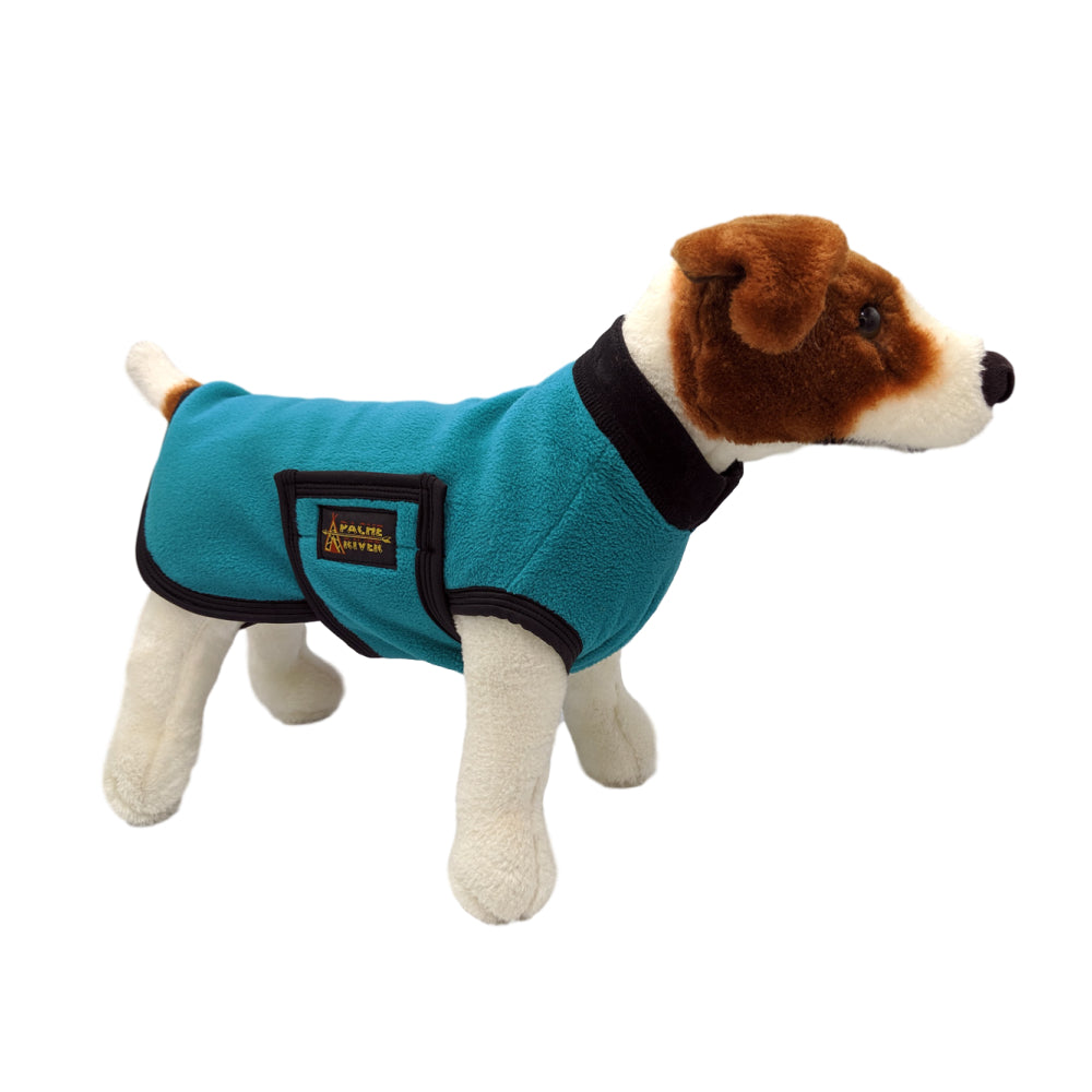 Apache River Teal Fleece Dog Coat