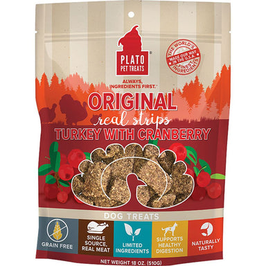 Plato Real Strips Turkey With Cranberry Meat Bar Dog Treats