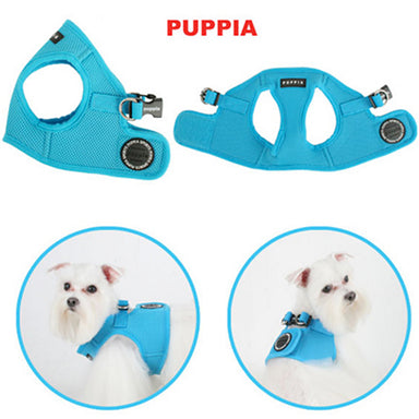 checked Sky Blue Soft Vest Dog Harness Image 2