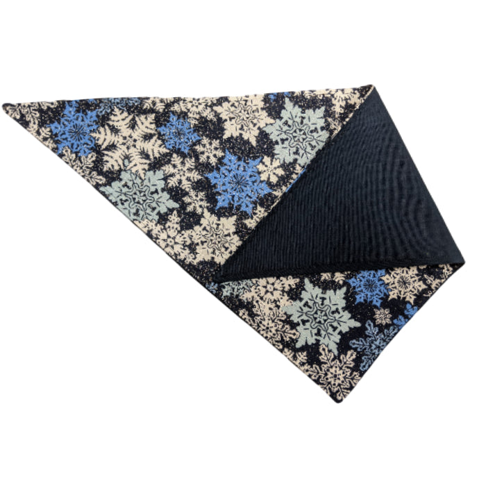 Two Bostons Blue Snowflake Bandana