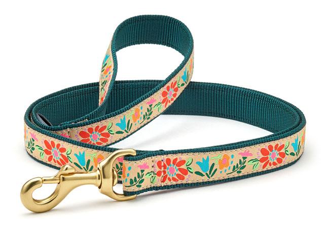 checked Tapestry Floral Dog Collar Image 2