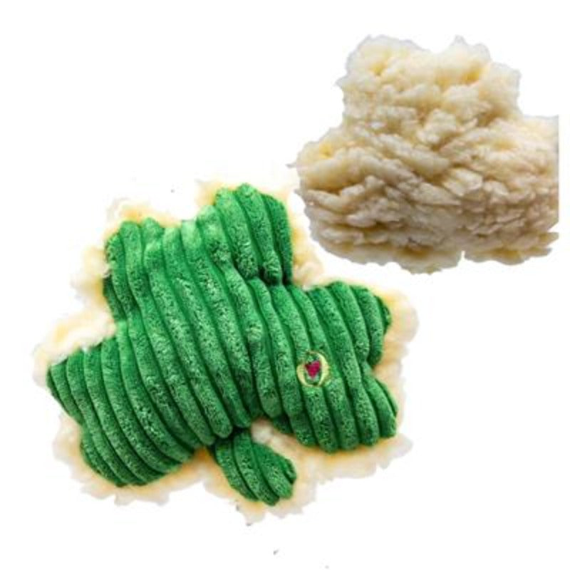 HuggleFleece® & Corduroy Shamrock Plush Dog Toy