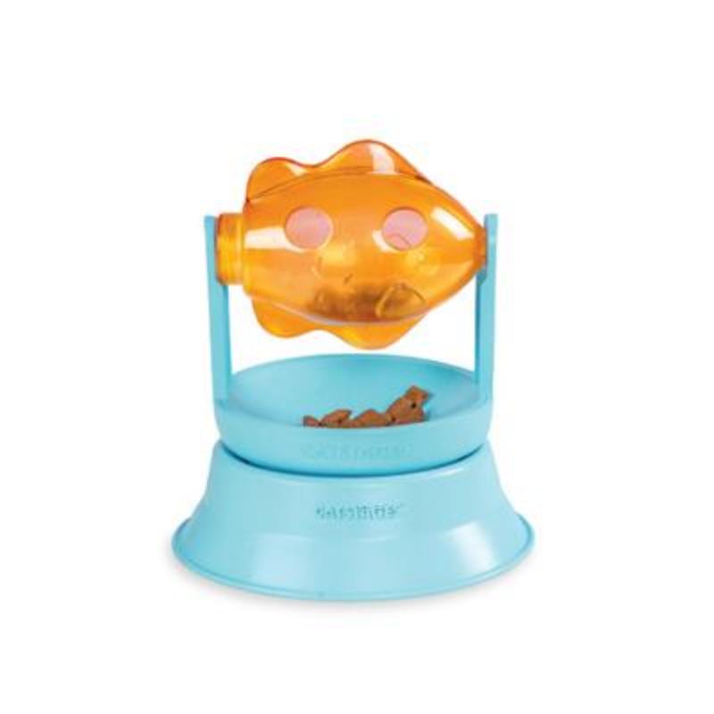 2-in-1 Treat Spinning Fish Cat Toy