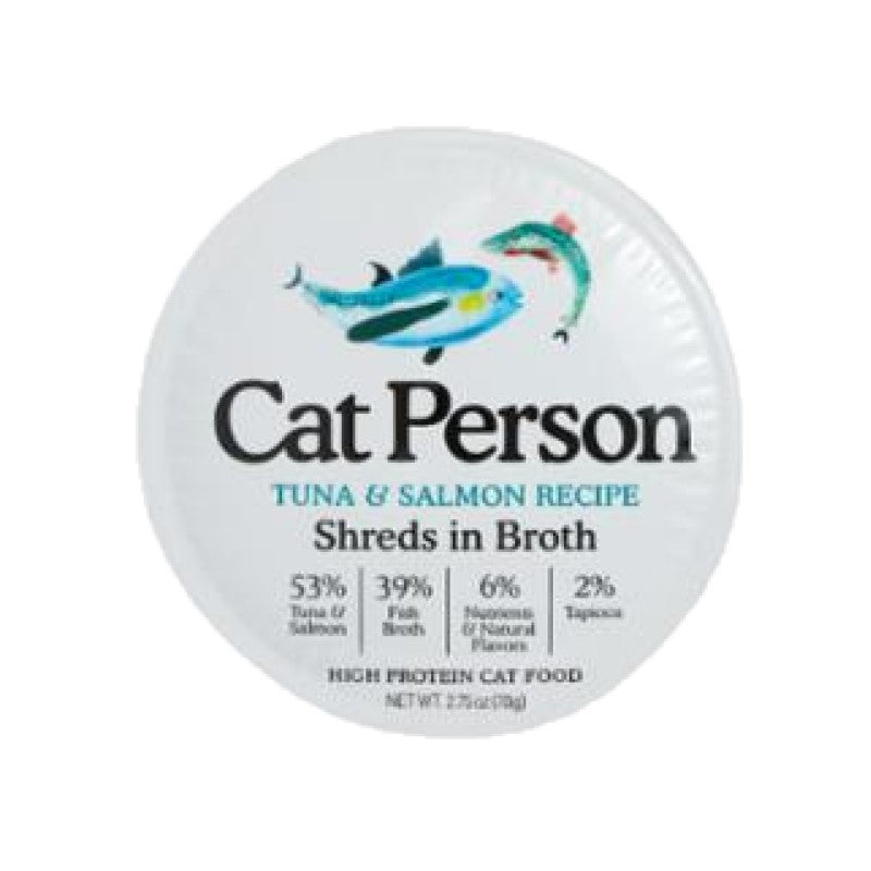 Cat Person Shreds in Broth Tuna & Salmon