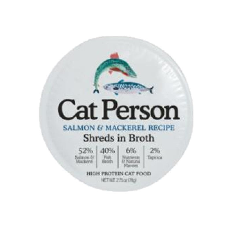 Cat Person Shreds in Broth Salmon & Mackerel