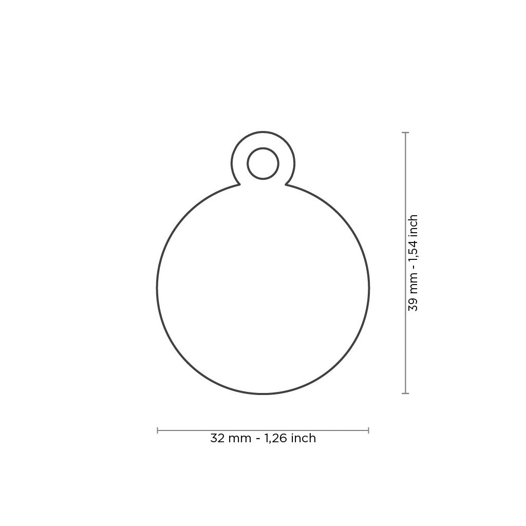 Large Black Circle Aluminum Tag