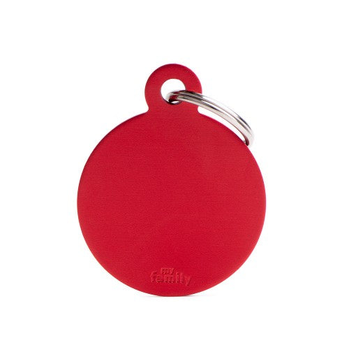 Large Red Circle Aluminum Tag