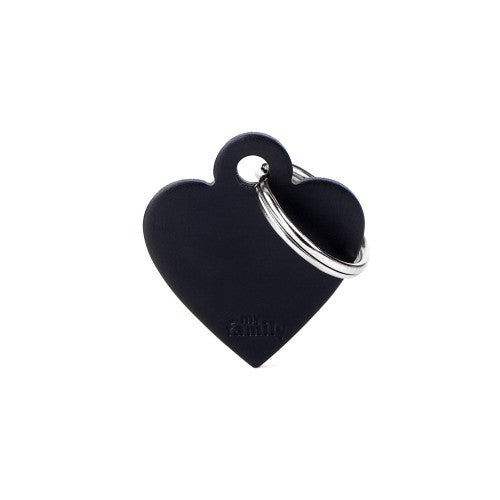 Small Black Heart Aluminum Tag