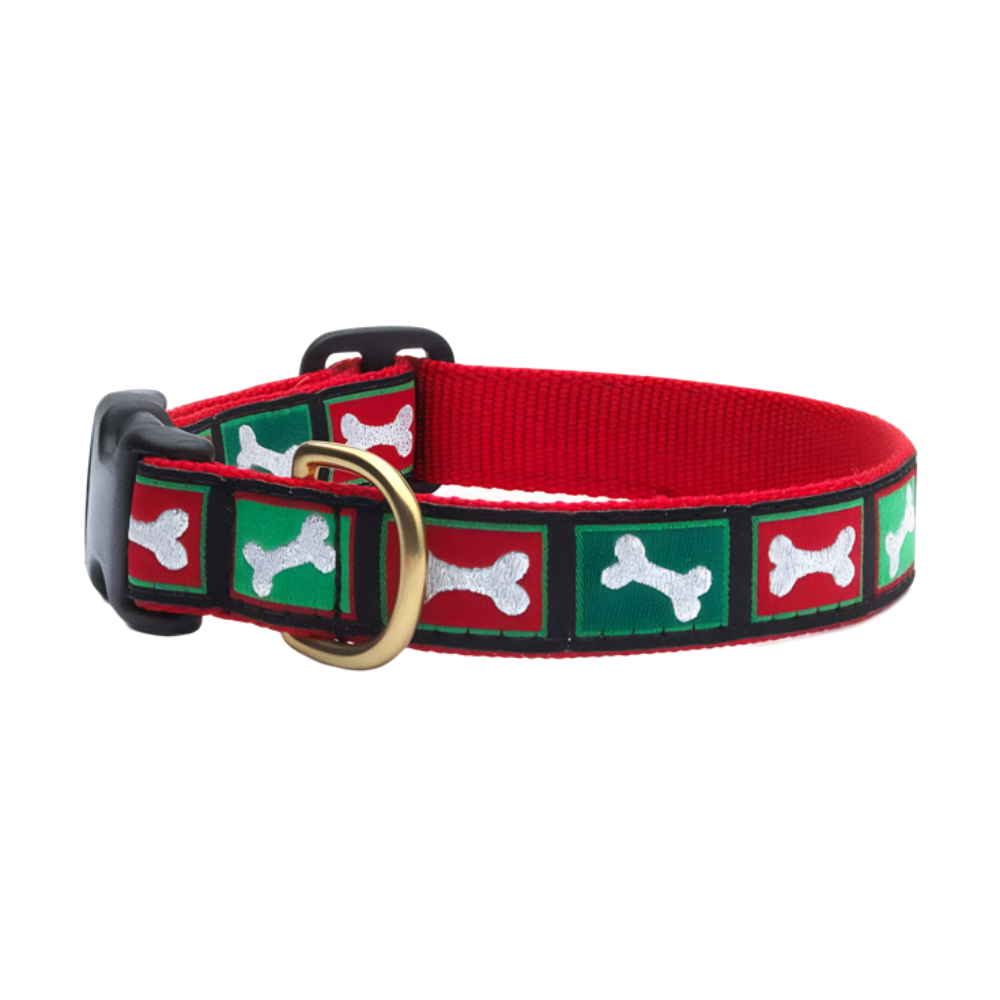 Christmas Bones Dog Collar