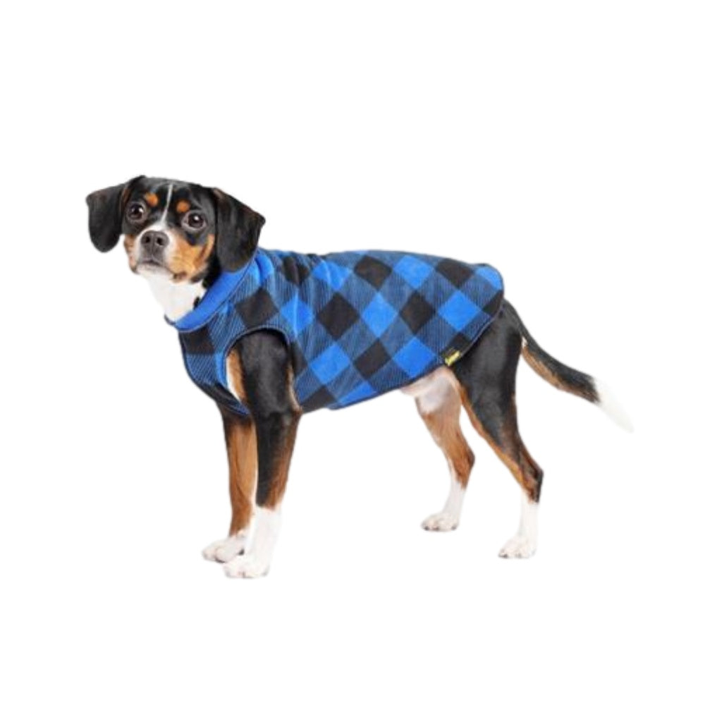 Cobalt Buffalo Check/Cobalt Double Fleece Pullover