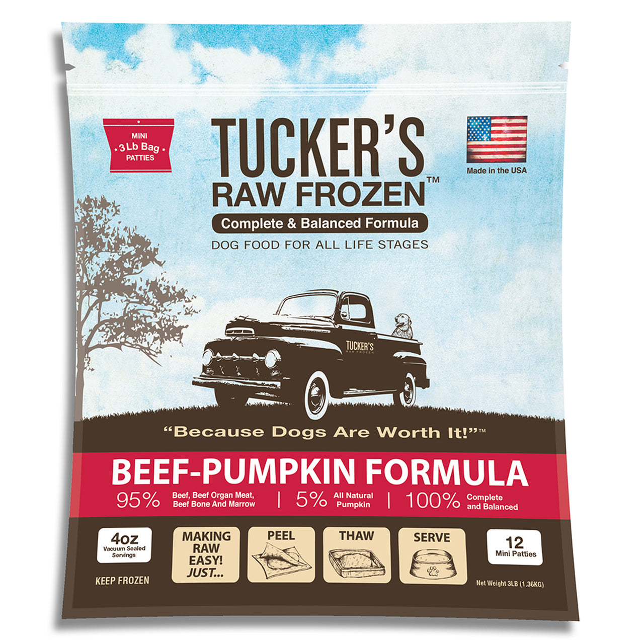 Beef and Pumpkin Raw Frozen Formula Dog Food