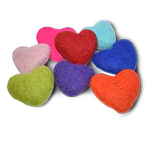 Dharma Dog Karma Cat Felted Heart Toy