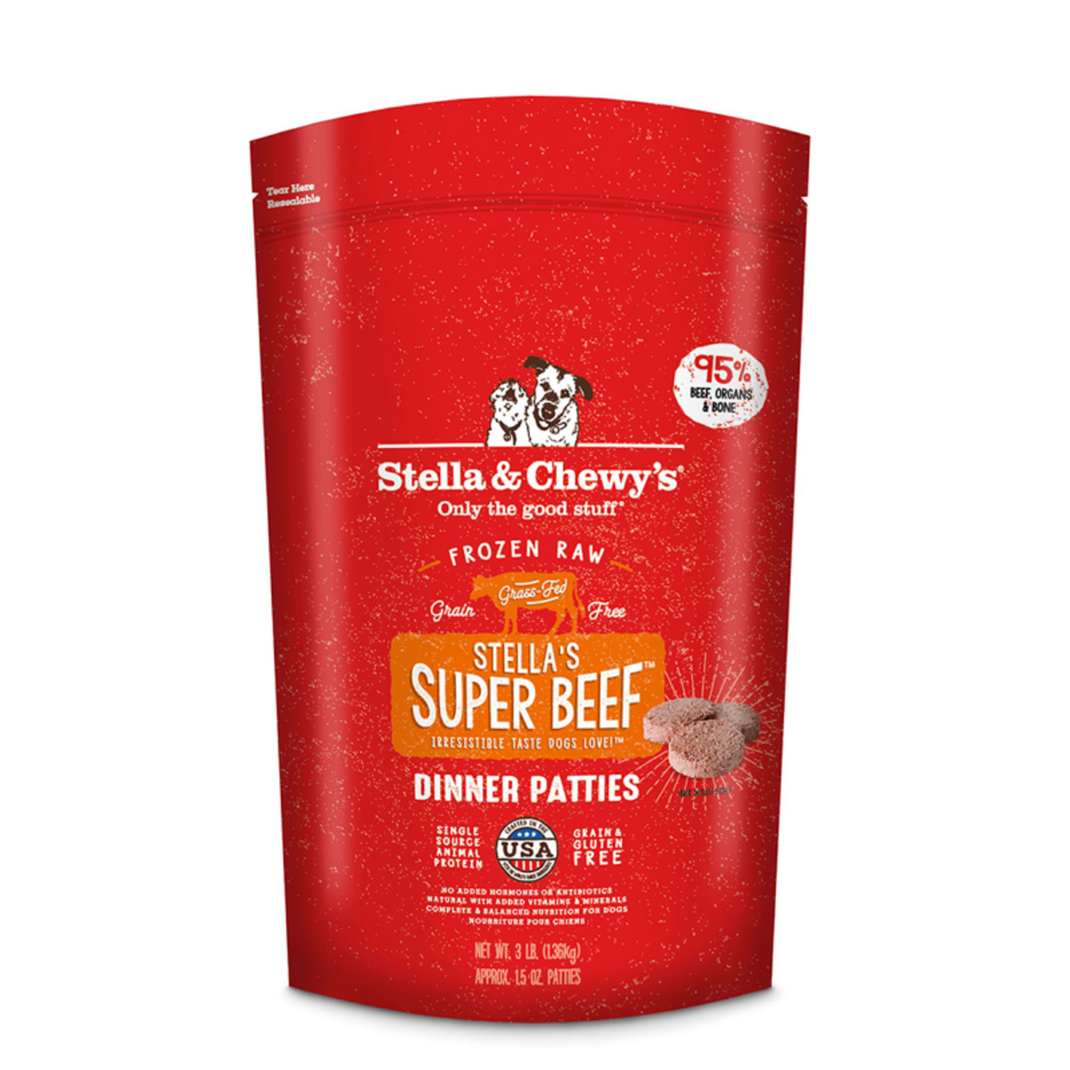 Stella's Super Beef Frozen Raw Dinner Patties