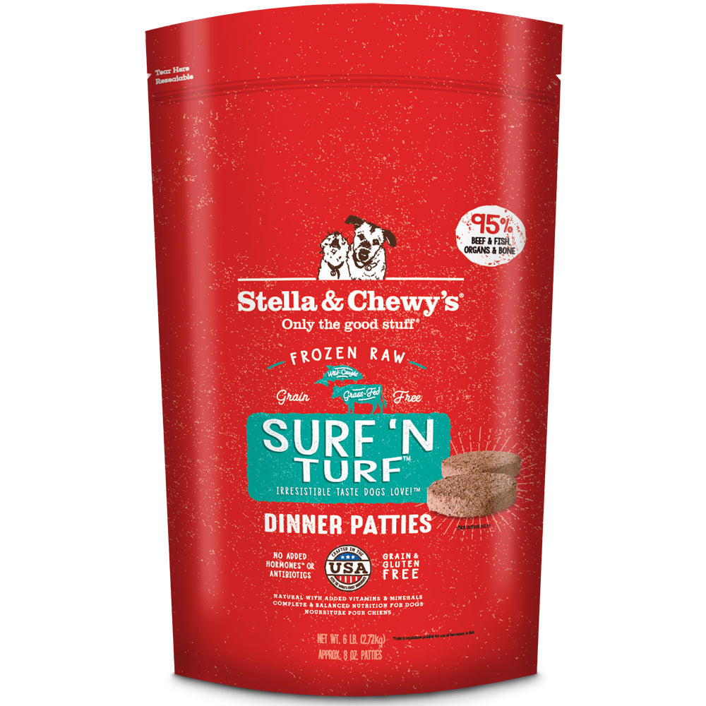 Stella & Chewy's Surf N Turf Raw Frozen Dinner Patties