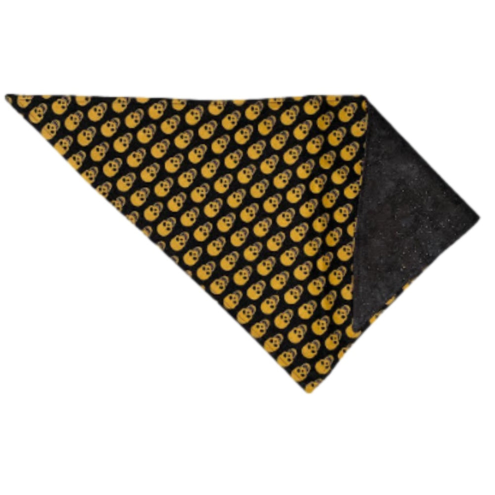 Two Bostons Gold Skulls Bandana