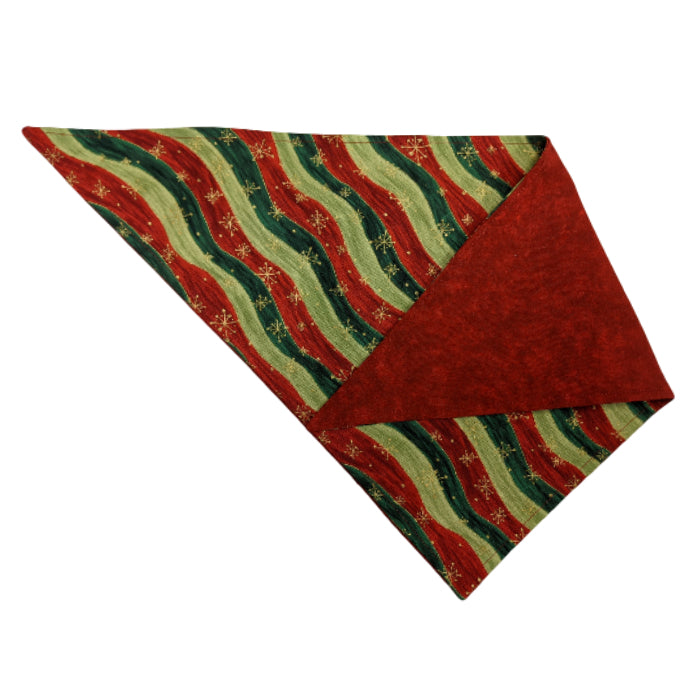 Two Bostons Holiday Stripe Bandana