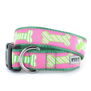 The Worthy Dog Preppy Bones Pink Collar